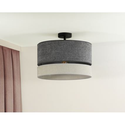Duolla - Πλαφονιέρα οροφής DOUBLE 1xE27/15W/230V διάμετρος 40 cm γκρι