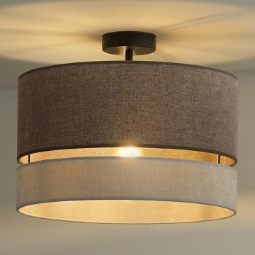 Duolla - Πλαφονιέρα οροφής DOUBLE 1xE27/15W/230V διάμετρος 40 cm καφέ/γκρι