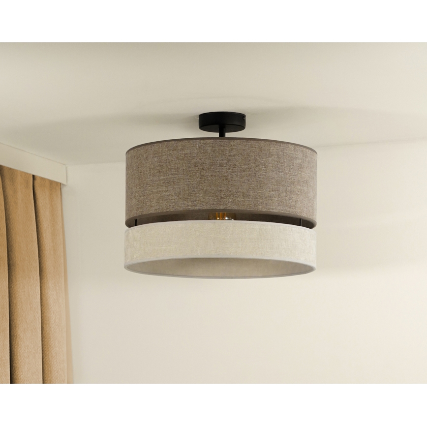 Duolla - Πλαφονιέρα οροφής DOUBLE 1xE27/15W/230V διάμετρος 40 cm καφέ/γκρι