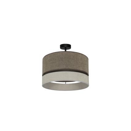 Duolla - Πλαφονιέρα οροφής DOUBLE 1xE27/15W/230V διάμετρος 40 cm καφέ/γκρι