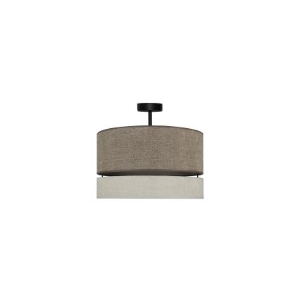 Duolla - Πλαφονιέρα οροφής DOUBLE 1xE27/15W/230V διάμετρος 40 cm καφέ/γκρι