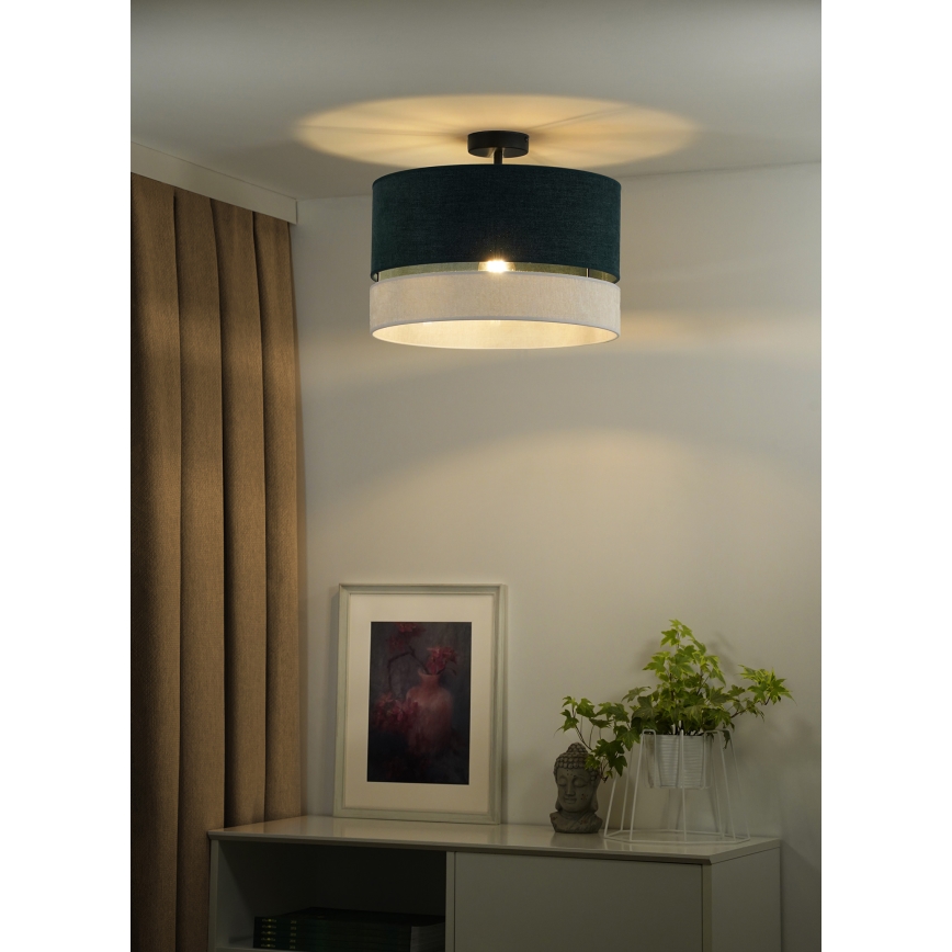 Duolla - Πλαφονιέρα οροφής DOUBLE 1xE27/15W/230V διάμετρος 40 cm πράσινο/γκρι