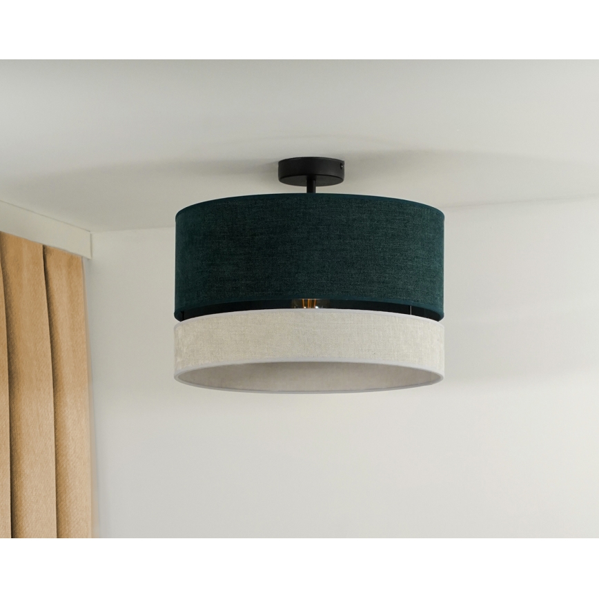 Duolla - Πλαφονιέρα οροφής DOUBLE 1xE27/15W/230V διάμετρος 40 cm πράσινο/γκρι