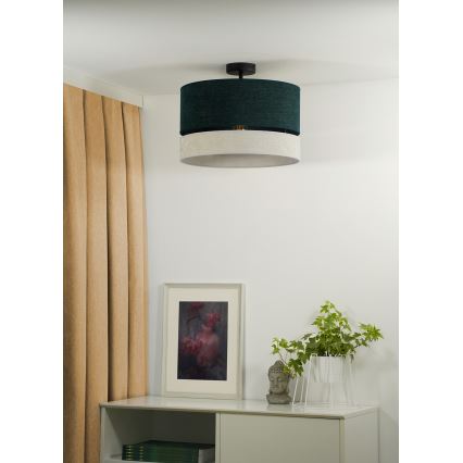 Duolla - Πλαφονιέρα οροφής DOUBLE 1xE27/15W/230V διάμετρος 40 cm πράσινο/γκρι