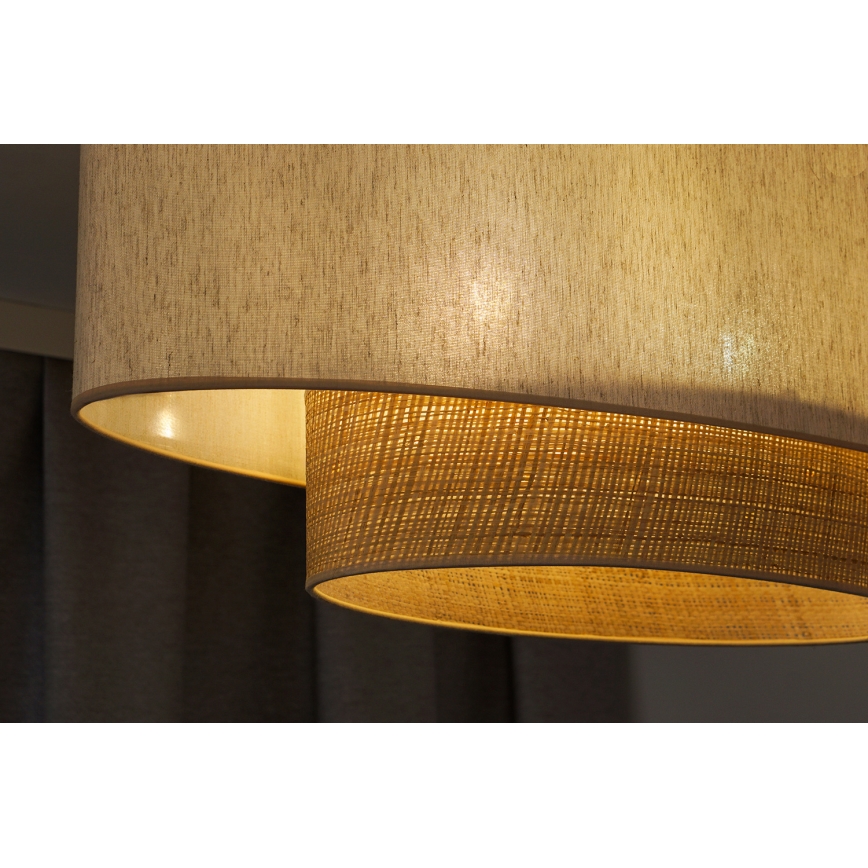 Duolla - Πλαφονιέρα οροφής DOUBLE OVAL NATURE 2xE27/15W/230V κρεμ/μπεζ
