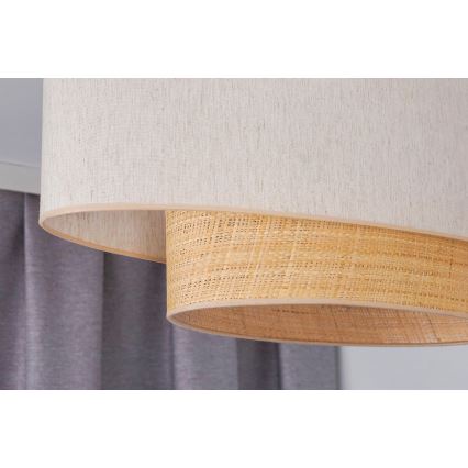 Duolla - Πλαφονιέρα οροφής DOUBLE OVAL NATURE 2xE27/15W/230V κρεμ/μπεζ