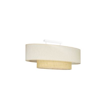 Duolla - Πλαφονιέρα οροφής DOUBLE OVAL NATURE 2xE27/15W/230V κρεμ/μπεζ