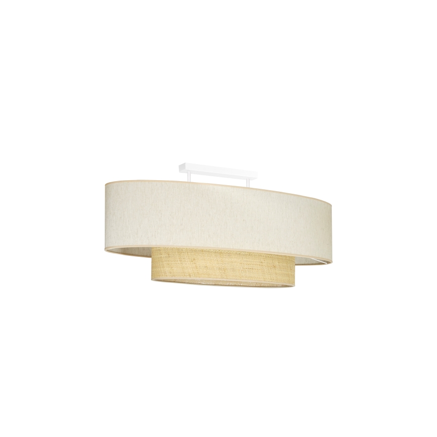 Duolla - Πλαφονιέρα οροφής DOUBLE OVAL NATURE 2xE27/15W/230V κρεμ/μπεζ