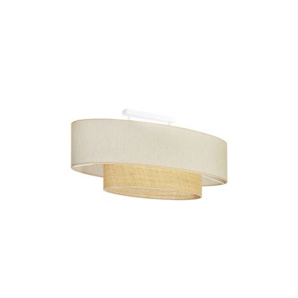 Duolla - Πλαφονιέρα οροφής DOUBLE OVAL NATURE 2xE27/15W/230V κρεμ/μπεζ