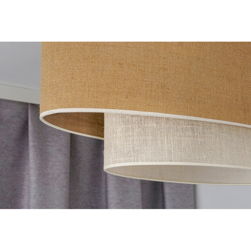 Duolla - Πλαφονιέρα οροφής DOUBLE OVAL YUTE 2xE27/15W/230V καφέ/κρεμ