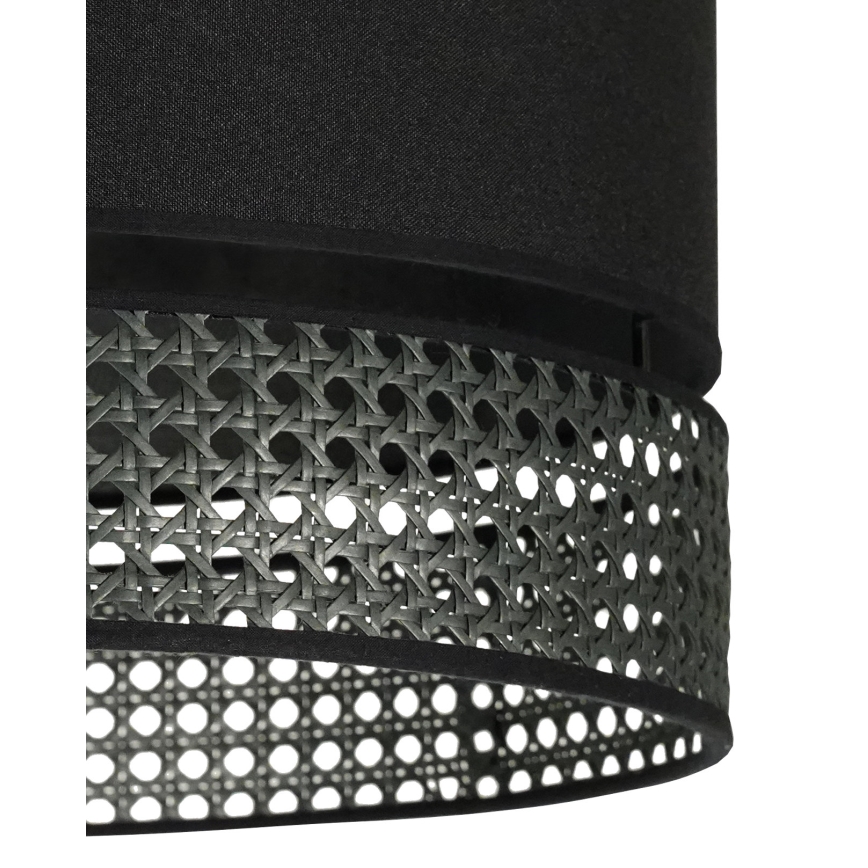 Duolla - Πλαφονιέρα οροφής DOUBLE RATTAN 1xE27/15W/230V διάμετρος 40 cm μαύρο