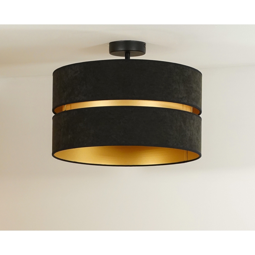 Duolla - Πλαφονιέρα οροφής DUO 1xE27/15W/230V διάμετρος 40 cm μαύρο/χρυσό