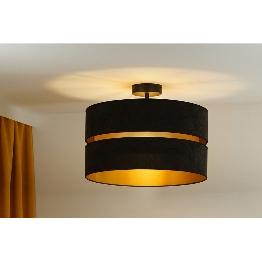 Duolla - Πλαφονιέρα οροφής DUO 1xE27/15W/230V διάμετρος 40 cm μαύρο/χρυσό