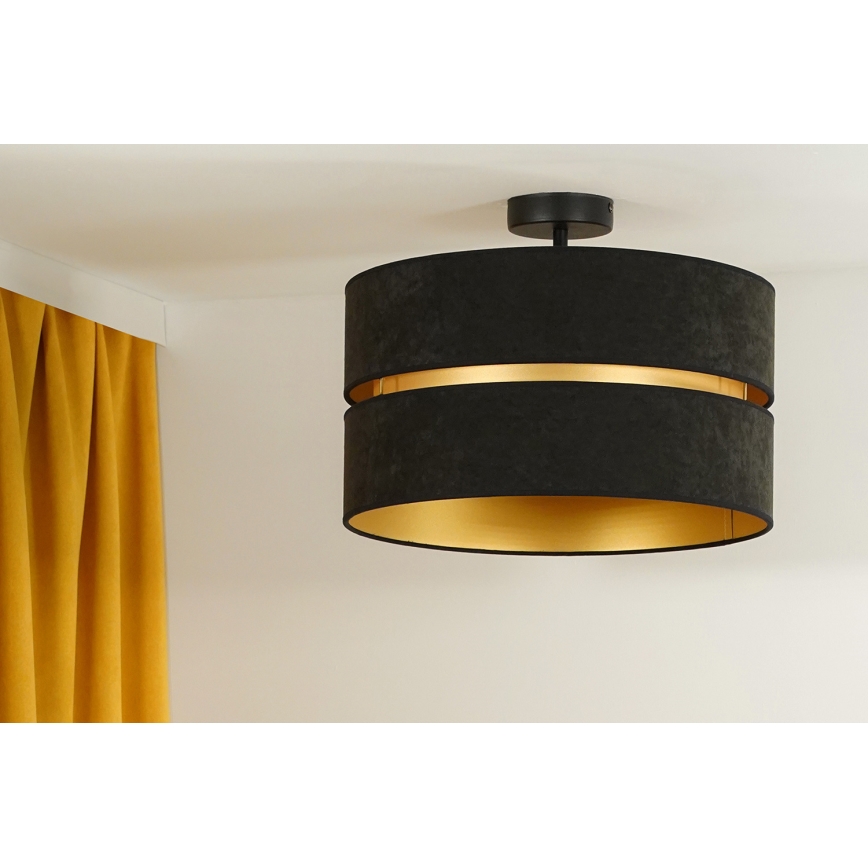 Duolla - Πλαφονιέρα οροφής DUO 1xE27/15W/230V διάμετρος 40 cm μαύρο/χρυσό