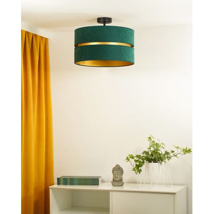 Duolla - Πλαφονιέρα οροφής DUO 1xE27/15W/230V διάμετρος 40 cm πράσινο/χρυσό