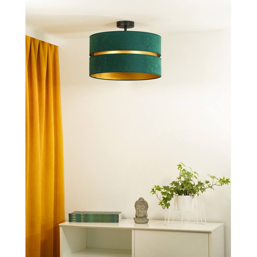 Duolla - Πλαφονιέρα οροφής DUO 1xE27/15W/230V διάμετρος 40 cm πράσινο/χρυσό