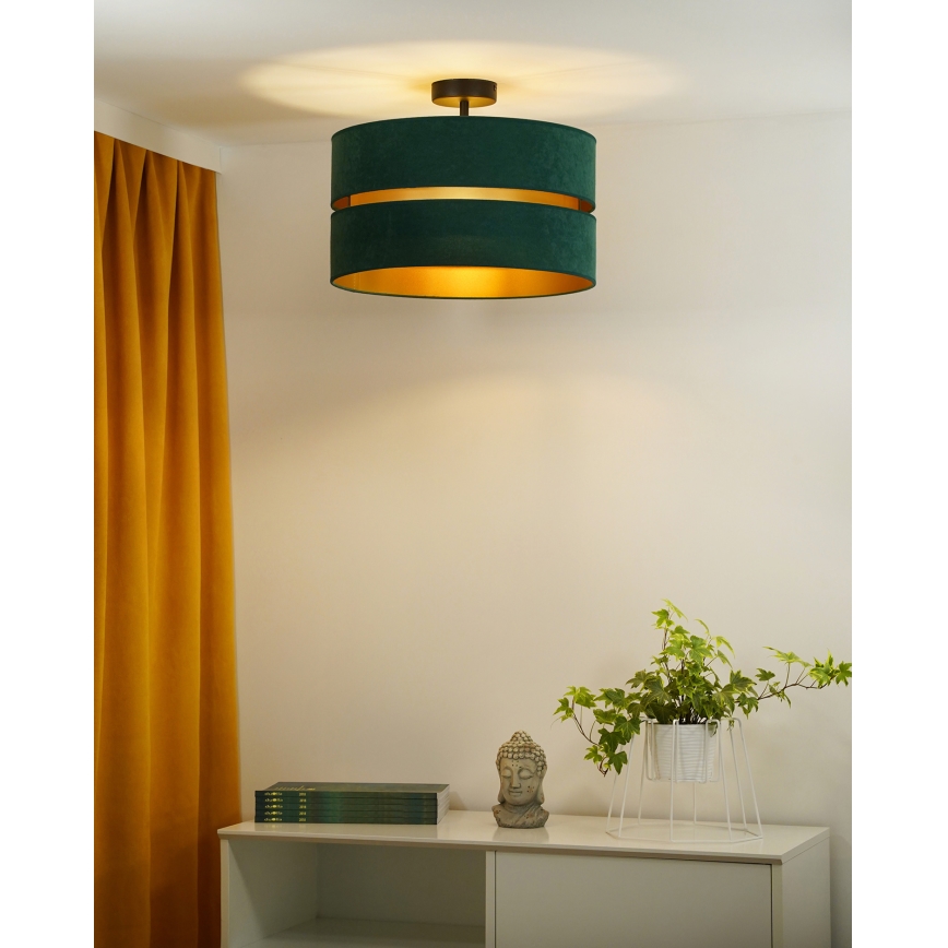 Duolla - Πλαφονιέρα οροφής DUO 1xE27/15W/230V διάμετρος 40 cm πράσινο/χρυσό