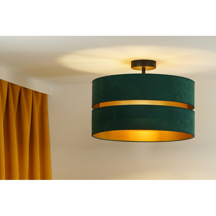 Duolla - Πλαφονιέρα οροφής DUO 1xE27/15W/230V διάμετρος 40 cm πράσινο/χρυσό