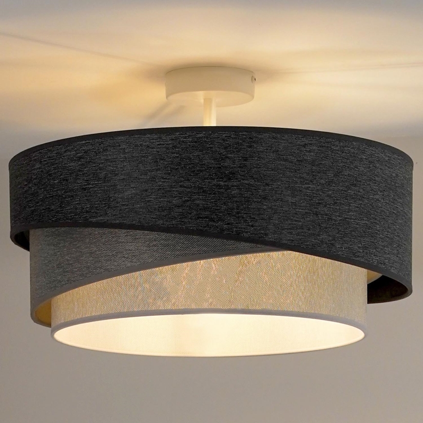 Duolla - Πλαφονιέρα οροφής KOBO 1xE27/15W/230V διάμετρος 45 cm γκρι/λευκό