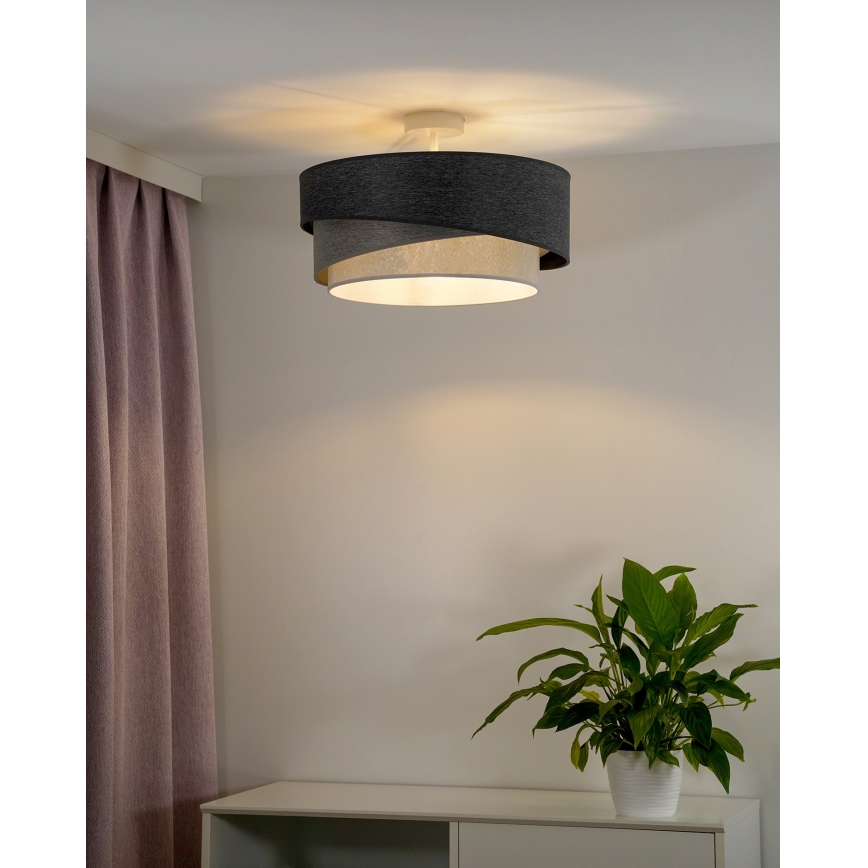 Duolla - Πλαφονιέρα οροφής KOBO 1xE27/15W/230V διάμετρος 45 cm γκρι/λευκό