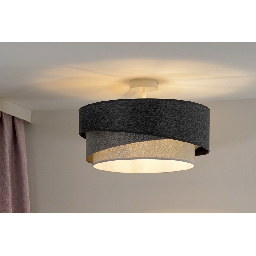 Duolla - Πλαφονιέρα οροφής KOBO 1xE27/15W/230V διάμετρος 45 cm γκρι/λευκό