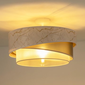 Duolla - Πλαφονιέρα οροφής KOBO 1xE27/15W/230V διάμετρος 45 cm λευκό/χρυσαφί
