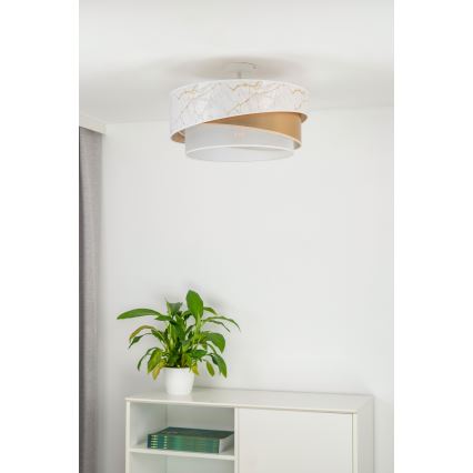 Duolla - Πλαφονιέρα οροφής KOBO 1xE27/15W/230V διάμετρος 45 cm λευκό/χρυσαφί