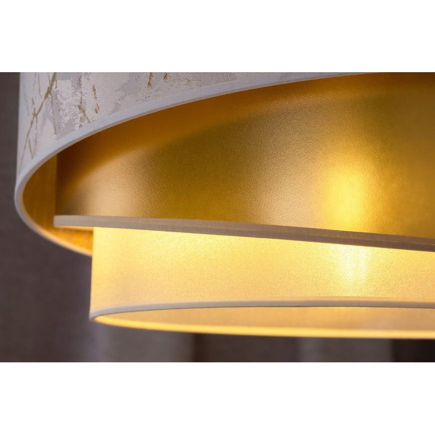 Duolla - Πλαφονιέρα οροφής KOBO 1xE27/15W/230V διάμετρος 45 cm λευκό/χρυσαφί