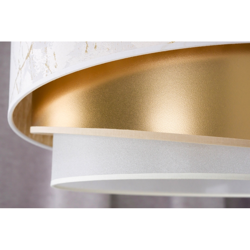 Duolla - Πλαφονιέρα οροφής KOBO 1xE27/15W/230V διάμετρος 45 cm λευκό/χρυσαφί
