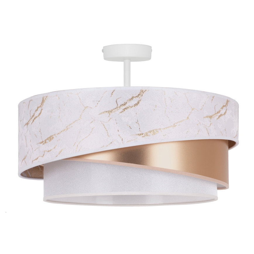 Duolla - Πλαφονιέρα οροφής KOBO 1xE27/15W/230V διάμετρος 45 cm λευκό/χρυσαφί