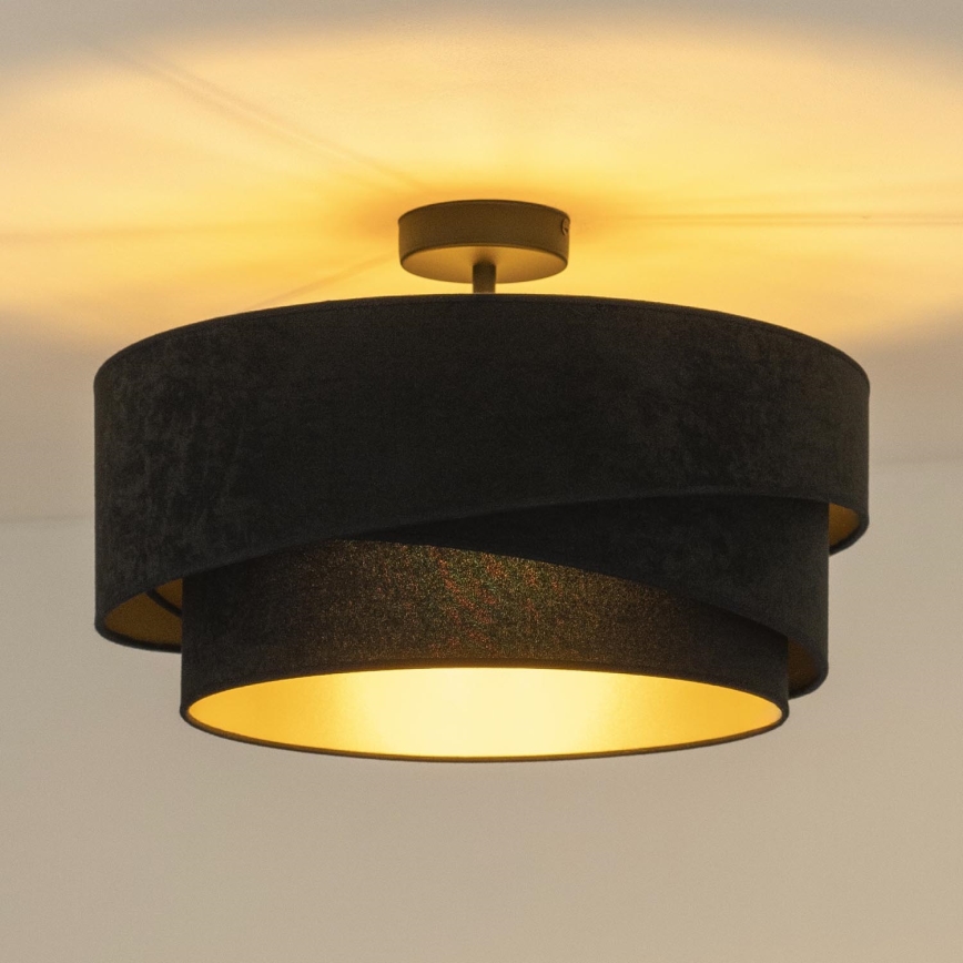 Duolla - Πλαφονιέρα οροφής KOBO 1xE27/15W/230V διάμετρος 45 cm μαύρο