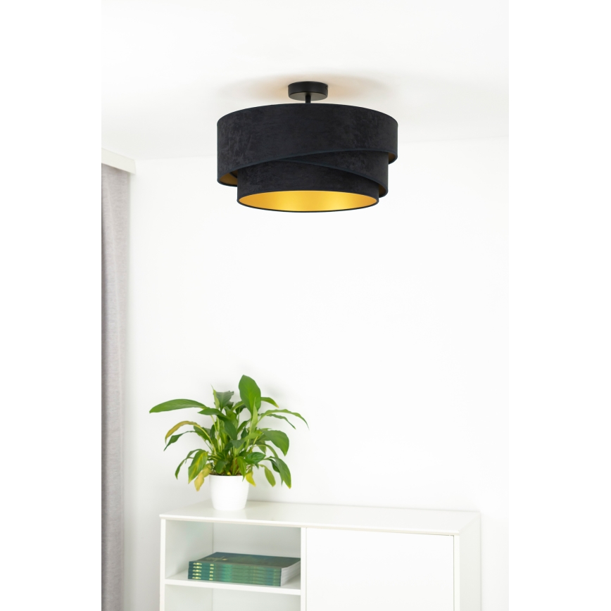 Duolla - Πλαφονιέρα οροφής KOBO 1xE27/15W/230V διάμετρος 45 cm μαύρο