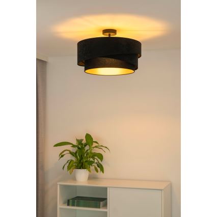 Duolla - Πλαφονιέρα οροφής KOBO 1xE27/15W/230V διάμετρος 45 cm μαύρο