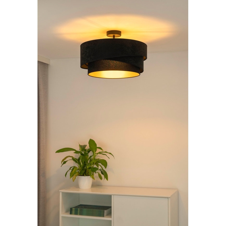 Duolla - Πλαφονιέρα οροφής KOBO 1xE27/15W/230V διάμετρος 45 cm μαύρο