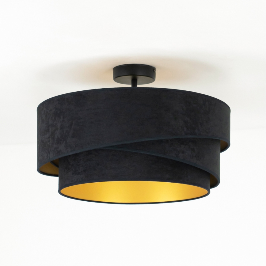 Duolla - Πλαφονιέρα οροφής KOBO 1xE27/15W/230V διάμετρος 45 cm μαύρο