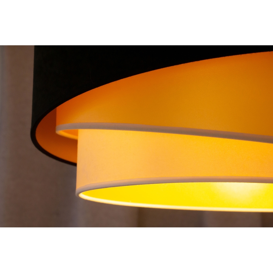 Duolla - Πλαφονιέρα οροφής KOBO 1xE27/15W/230V διάμετρος 45 cm μαύρο/χρυσαφί/κρεμ