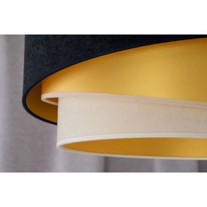 Duolla - Πλαφονιέρα οροφής KOBO 1xE27/15W/230V διάμετρος 45 cm μαύρο/χρυσαφί/κρεμ
