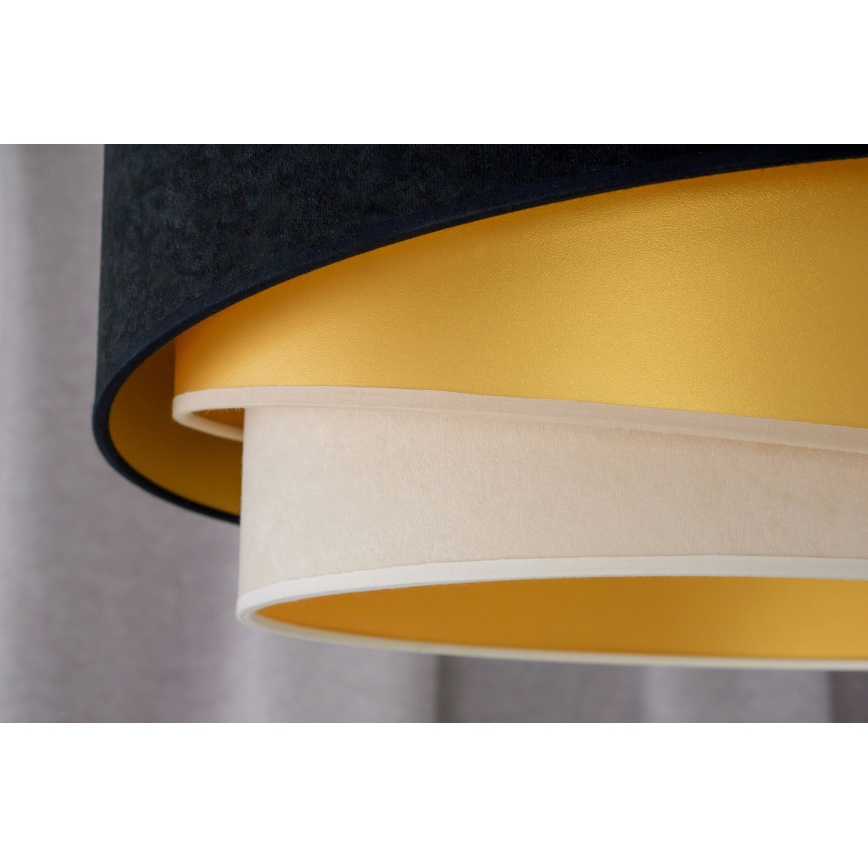 Duolla - Πλαφονιέρα οροφής KOBO 1xE27/15W/230V διάμετρος 45 cm μαύρο/χρυσαφί/κρεμ