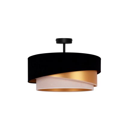 Duolla - Πλαφονιέρα οροφής KOBO 1xE27/15W/230V διάμετρος 45 cm μαύρο/χρυσαφί/κρεμ