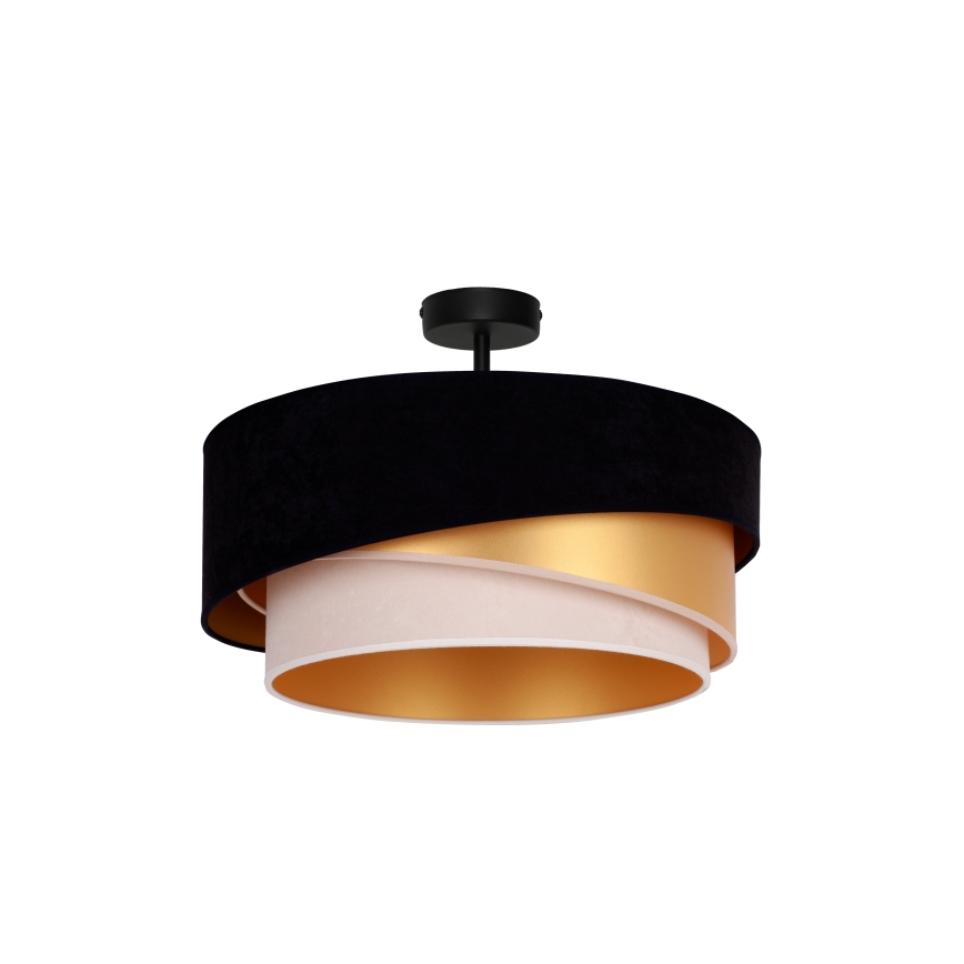 Duolla - Πλαφονιέρα οροφής KOBO 1xE27/15W/230V διάμετρος 45 cm μαύρο/χρυσαφί/κρεμ