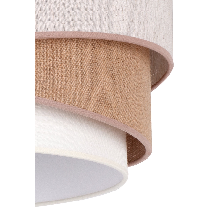 Duolla - Πλαφονιέρα οροφής KOBO 1xE27/15W/230V διάμετρος 45 cm μπεζ/καφέ/λευκό