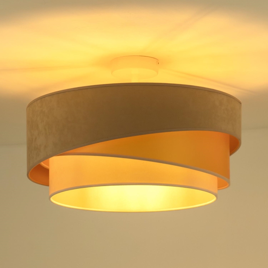 Duolla - Πλαφονιέρα οροφής KOBO 1xE27/15W/230V διάμετρος 45 cm μπεζ/χρυσαφί/κρεμ