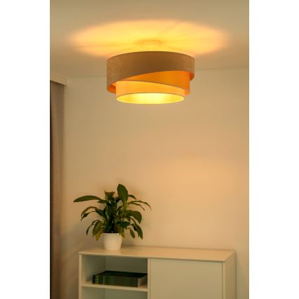 Duolla - Πλαφονιέρα οροφής KOBO 1xE27/15W/230V διάμετρος 45 cm μπεζ/χρυσαφί/κρεμ