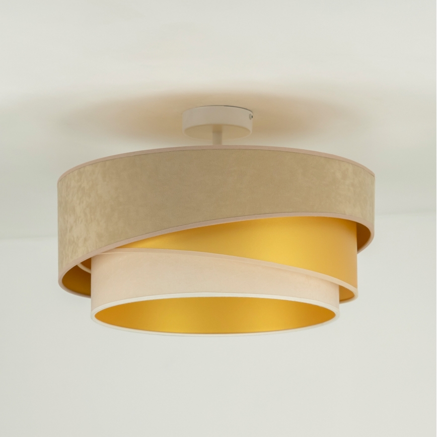 Duolla - Πλαφονιέρα οροφής KOBO 1xE27/15W/230V διάμετρος 45 cm μπεζ/χρυσαφί/κρεμ