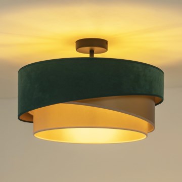 Duolla - Πλαφονιέρα οροφής KOBO 1xE27/15W/230V διάμετρος 45 cm πράσινο/χρυσαφί/κρεμ