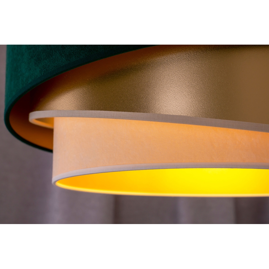 Duolla - Πλαφονιέρα οροφής KOBO 1xE27/15W/230V διάμετρος 45 cm πράσινο/χρυσαφί/κρεμ