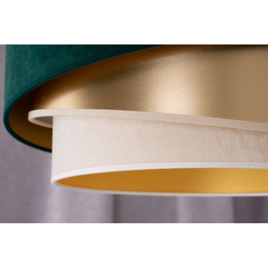 Duolla - Πλαφονιέρα οροφής KOBO 1xE27/15W/230V διάμετρος 45 cm πράσινο/χρυσαφί/κρεμ