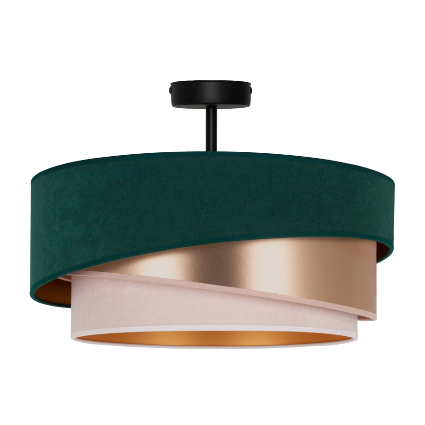 Duolla - Πλαφονιέρα οροφής KOBO 1xE27/15W/230V διάμετρος 45 cm πράσινο/χρυσαφί/κρεμ