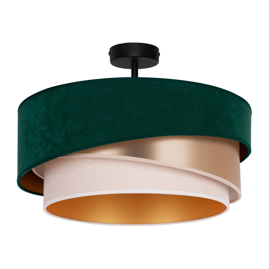 Duolla - Πλαφονιέρα οροφής KOBO 1xE27/15W/230V διάμετρος 45 cm πράσινο/χρυσαφί/κρεμ