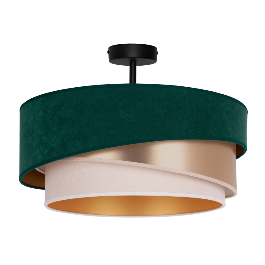 Duolla - Πλαφονιέρα οροφής KOBO 1xE27/15W/230V διάμετρος 45 cm πράσινο/χρυσαφί/κρεμ